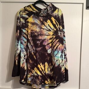 LuLaRoe Amber Multicolor Tie-Dye Hoodie